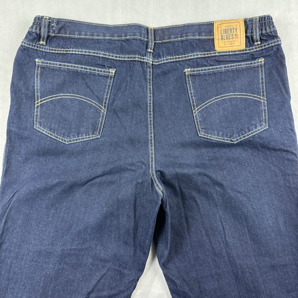 Liberty Blues Dark Wash Denim Jeans Elastic Waist Tall Size 46 x 40 - Picture 14 of 16